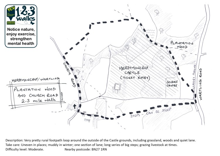 Herstmonceux Plantation Wood & Church Road 2.3m 123 Walks